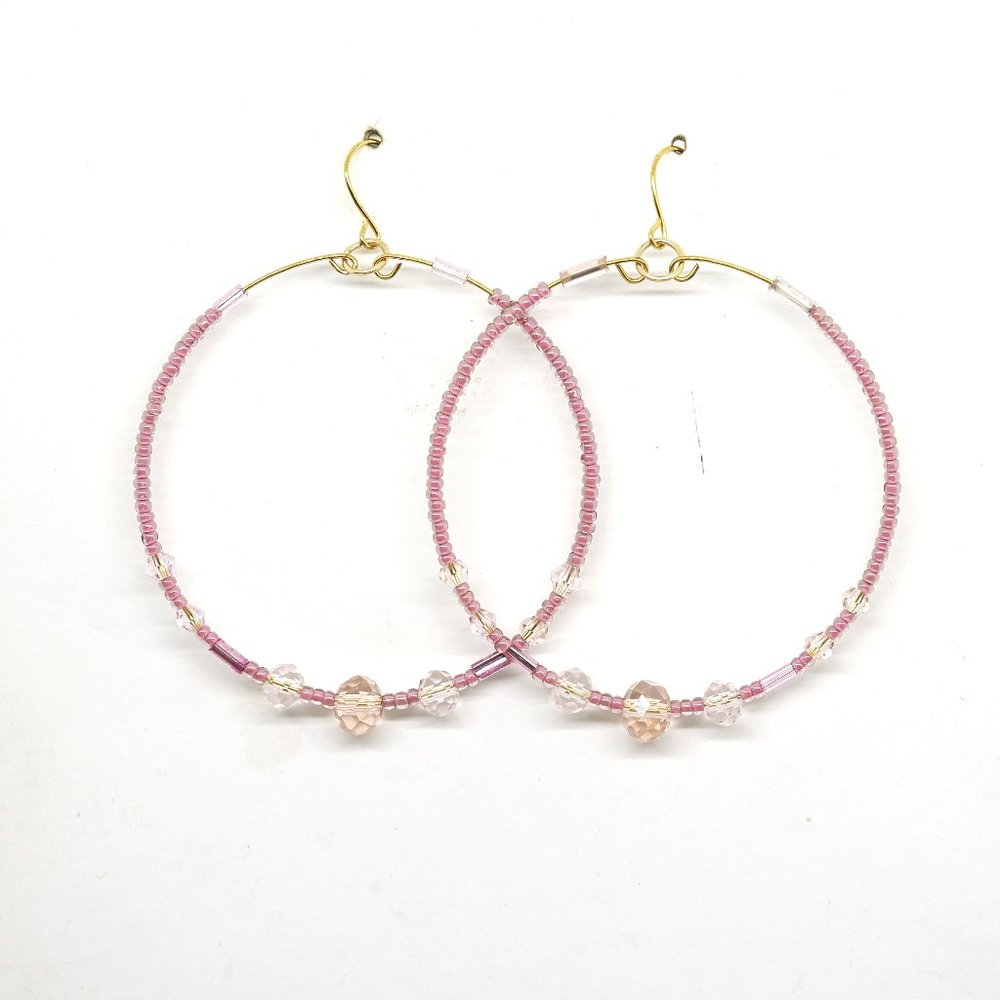 Pink Hoop Earrings